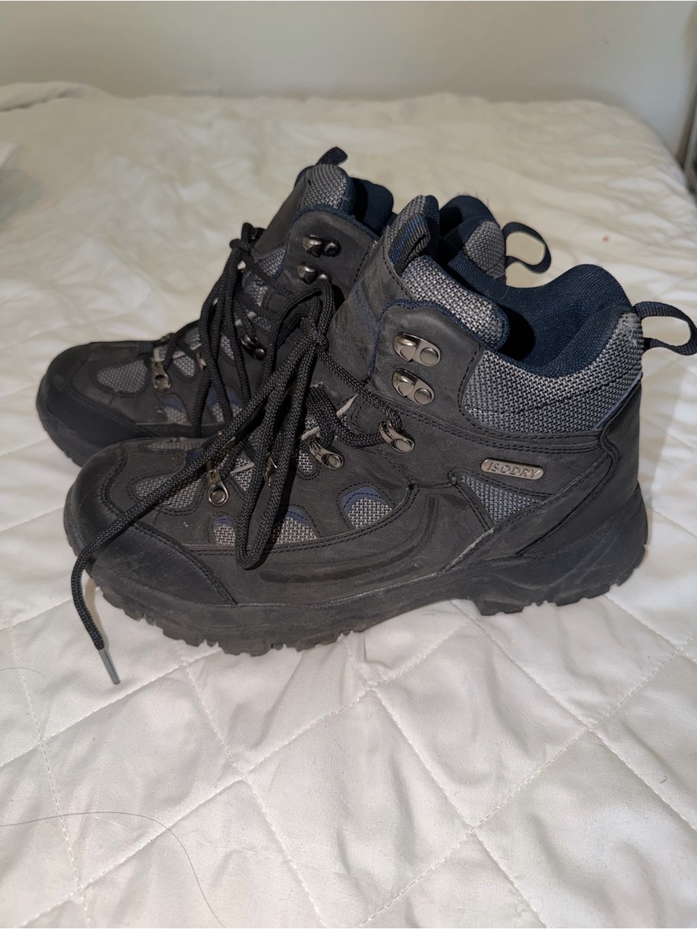 Men's Black Outdoor Hiking Boots - Sturdy Trail Support